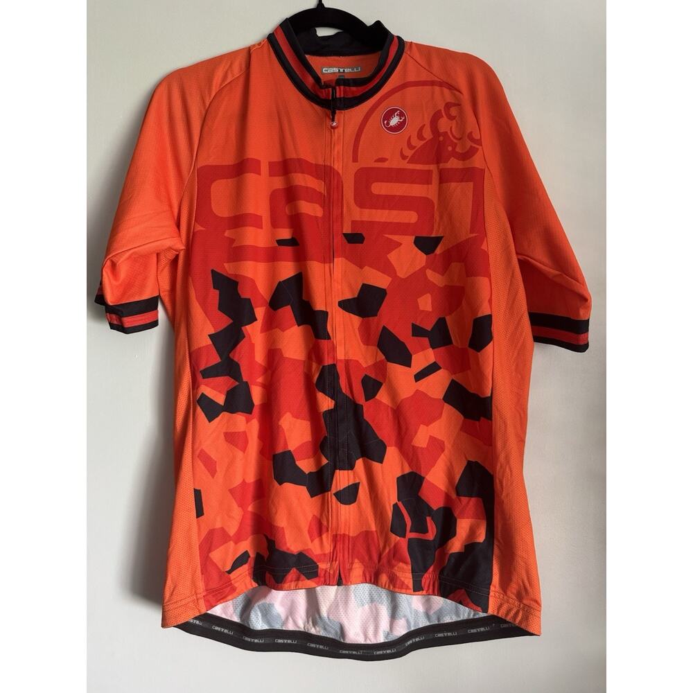 Castelli Attacco Limited Edition Jersey Bright Orange and Camouflage Black 3XL